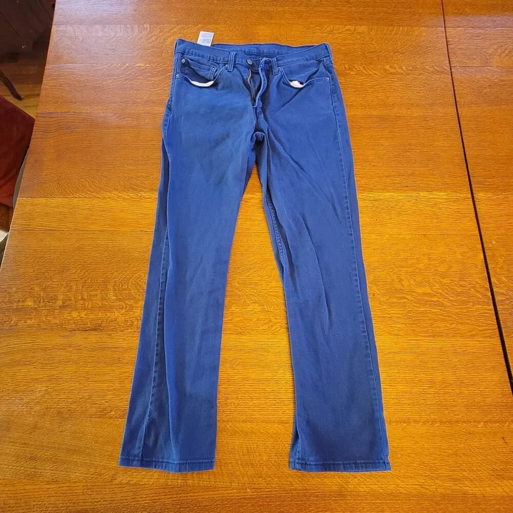 Levi's 514 Straight Jeans Blue Regular Fit Denim Pockets Men's Classic Style